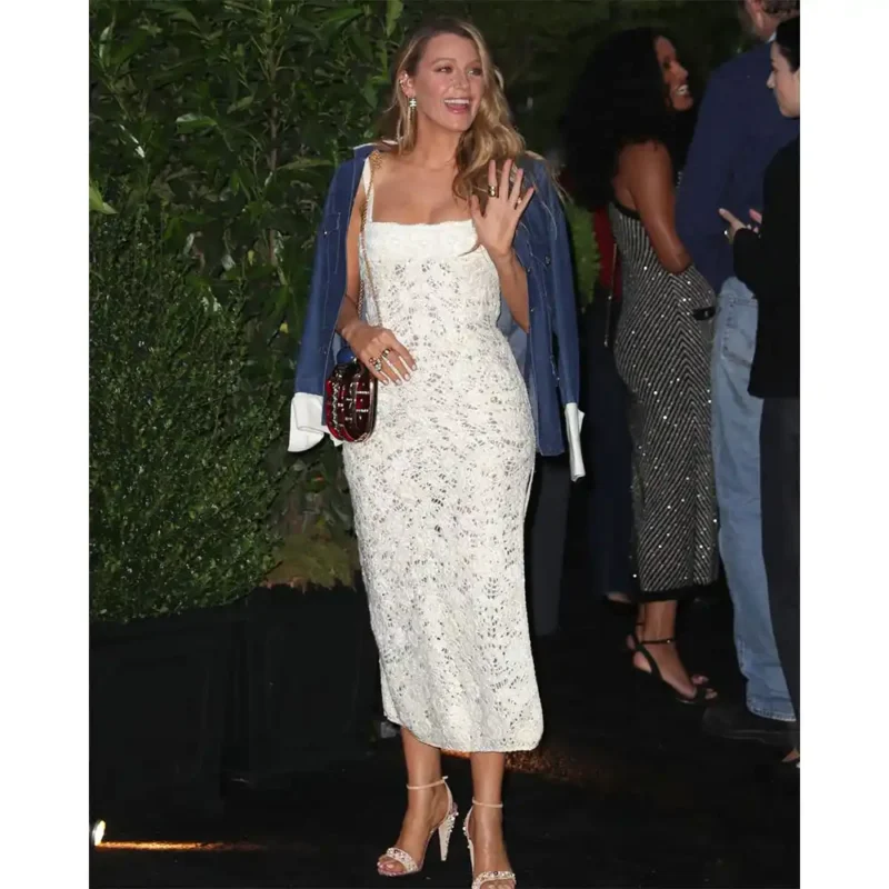 Blake Lively NYC 2025 Blue Denim Jacket