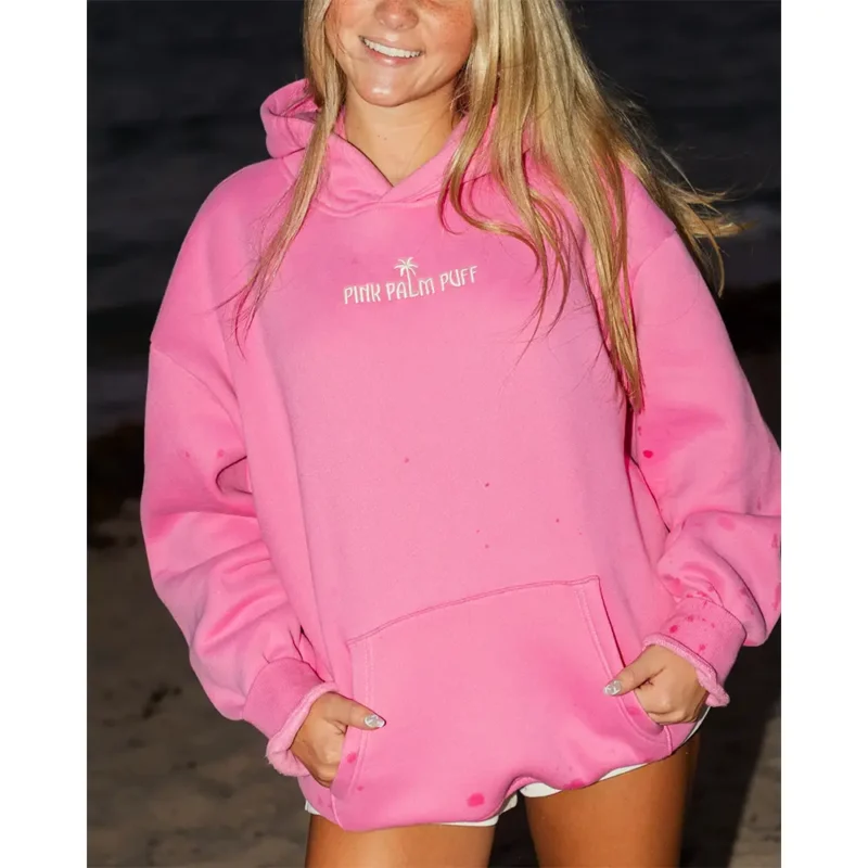 Pink Palm Puff Classic Hoodie