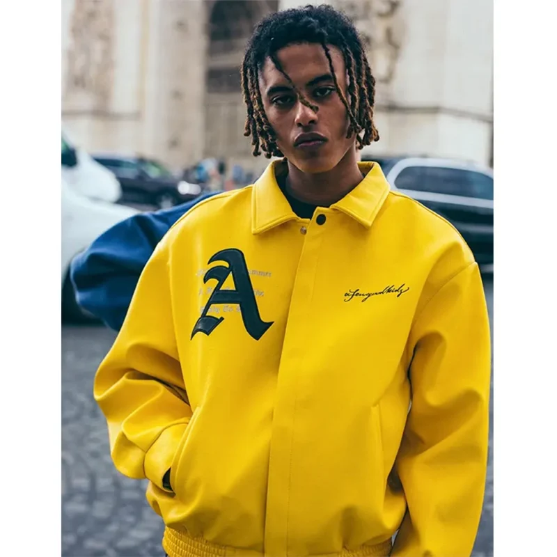 DONCARE AFGK Ferrari Yellow Leather Jacket