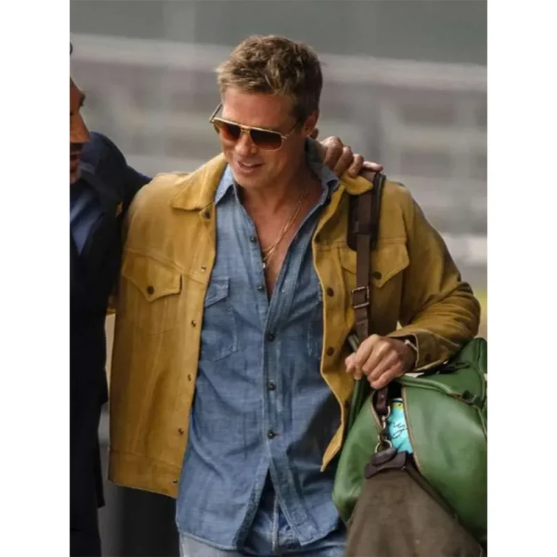 F1 The Movie 2025 Brad Pitt Suede Leather Jacket