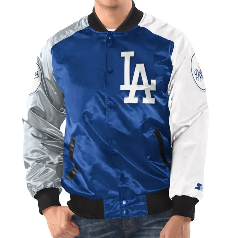 LA Dodgers Tri-Color Varsity Jacket