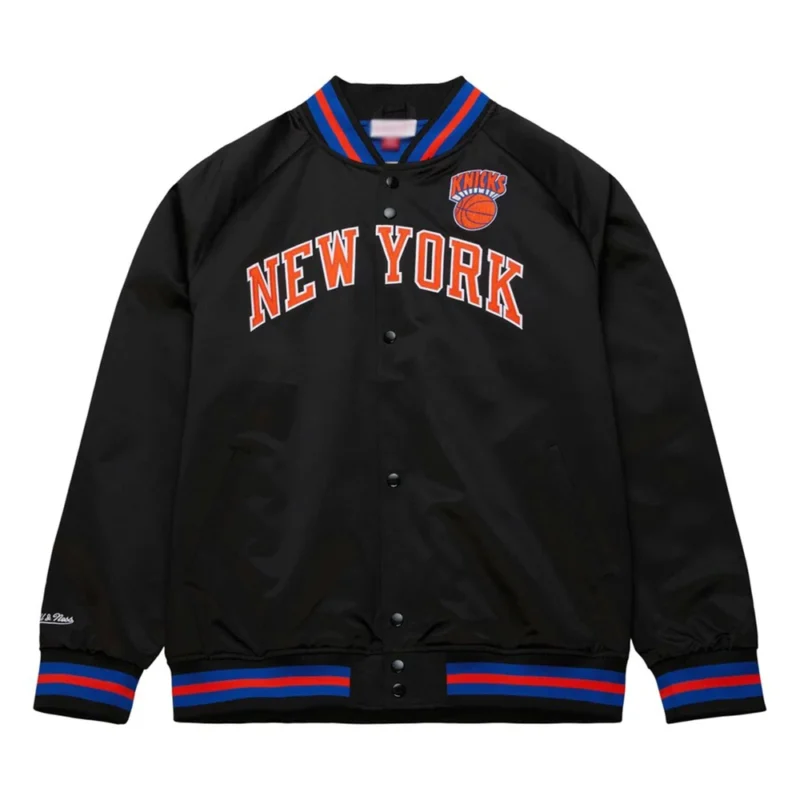 NY Knicks Hardwood Black Satin Jacket