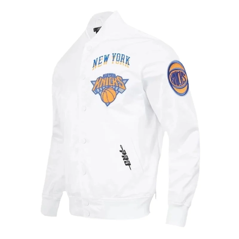 New York Knicks White Satin Jacket