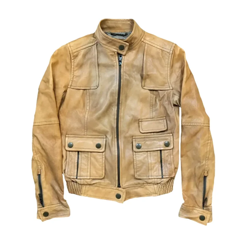One Tree Hill S07 Shantel VanSanten Brown Leather Jacket