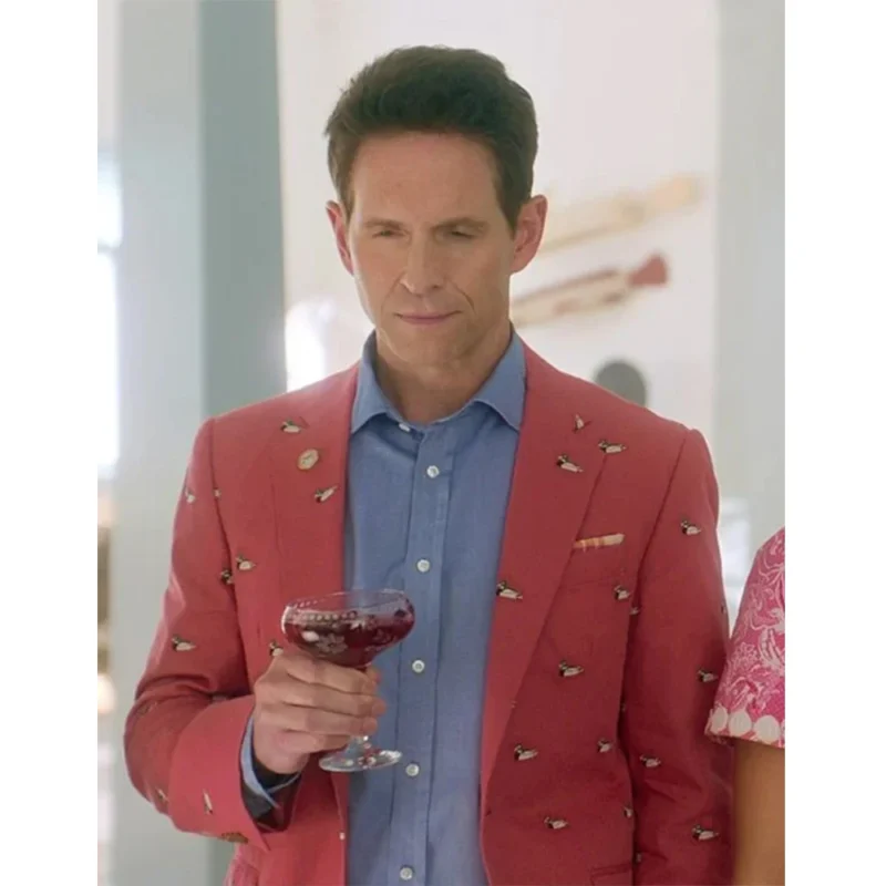 Sirens Glenn Howerton Duck Print Pink Coat