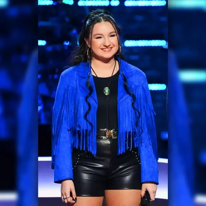 The Voice S27 Hailey Wright Blue Fringed Jacket